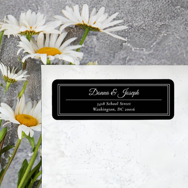 Classic Elegant Black Wedding Return Address Label (Creator Uploaded)
