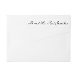 Classic Elegant Black White Calligraphy Minimal Wrap Around Label