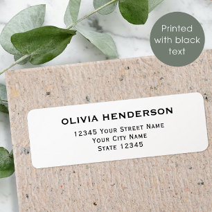 Classic & Elegant Black White Return Address Label