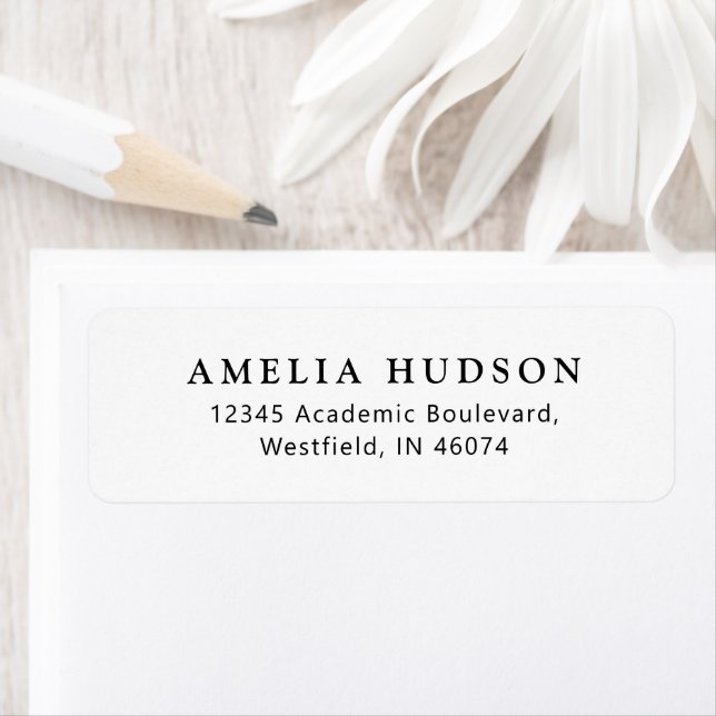 Classic Elegant Black & White Return Address Label (Insitu)