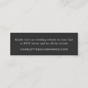 Classic Elegant Black White RSVP Online Mini Card