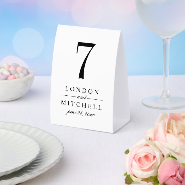Classic Elegant Black White Wedding Table Number (Insitu(Wedding))