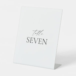 Classic Elegant Black White Wedding Table Number P Pedestal Sign