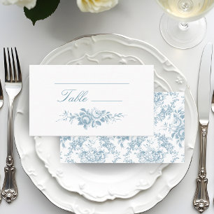 Classic Elegant Blue and White Floral Place Card