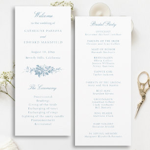Classic Elegant Blue and White Floral Program
