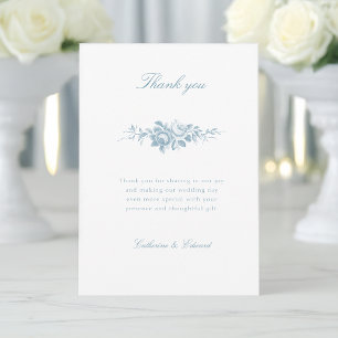 Classic Elegant Blue and White Floral  Thank You Card
