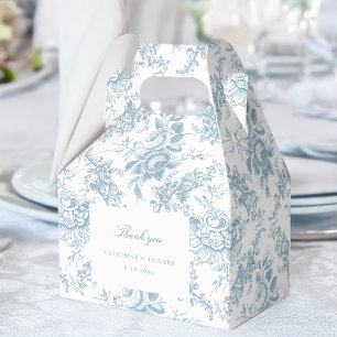 Classic Elegant Blue and White Floral Toile Favour Box