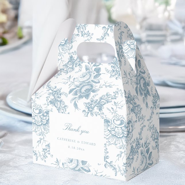 Classic Elegant Blue and White Floral Toile Favour Box (Creator Uploaded)