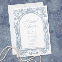 Classic Elegant Blue Arch Floral Bridal Shower