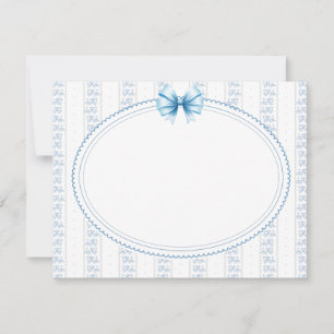 Classic Elegant Blue & White Ribbon Bow Thank You Card