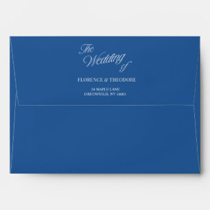 Classic Elegant Blue & White Wedding Envelope