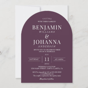 Classic Elegant Bordeaux Coloured Wedding Arch Invitation
