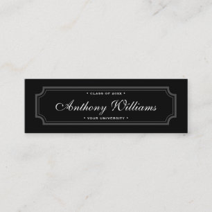 Classic elegant border black graduation name card