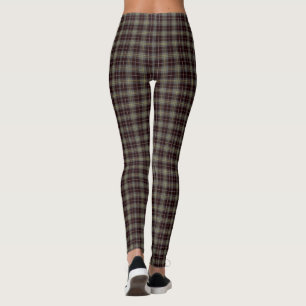 Classic Elegant Brown Plaid Leggings