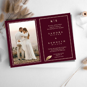 Classic & Elegant - Bulgarian Rose Photo Wedding  Invitation
