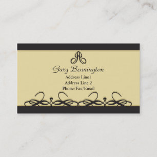 Classic Elegant Business Card: Taupe and Black Card