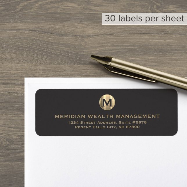 Classic Elegant Business Monogram Return Address Label (Creator Uploaded)