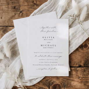 Classic Elegant Calligraphy Formal Wedding Invitation