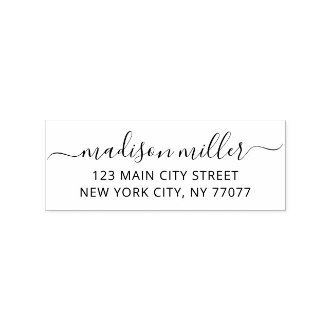 Classic Elegant Calligraphy Script Return Address Rubber Stamp (Imprint)
