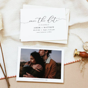 Classic Elegant Calligraphy Script Save the Date Invitation