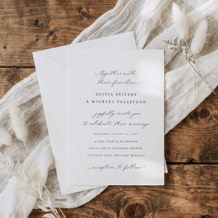 Classic Elegant Calligraphy Traditional Wedding Invitation