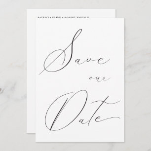 Classic Elegant Calligraphy Wedding Photo Save The Date