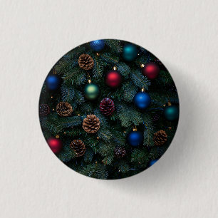 Classic Elegant Christmas Tree Ornaments 3 Cm Round Badge