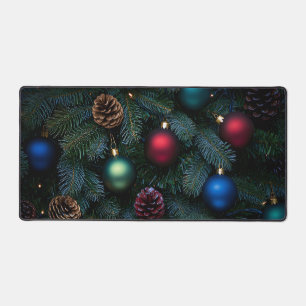 Classic Elegant Christmas Tree Ornaments Desk Mat
