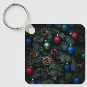 Classic Elegant Christmas Tree Ornaments Key Ring
