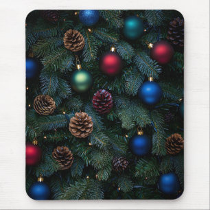 Classic Elegant Christmas Tree Ornaments Mouse Pad