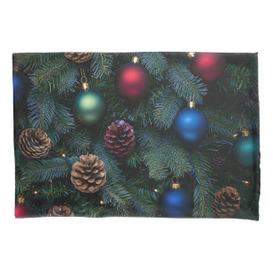 Classic Elegant Christmas Tree Ornaments Pillowcase