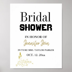 Classic Elegant Copper Wedding Bridal Shower Foam Poster