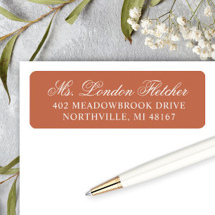 Classic Elegant Copper Wedding Return Address Label