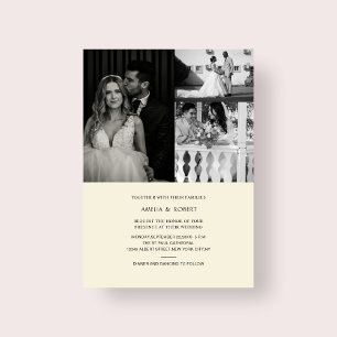 classic elegant couple photo wedding Invitation