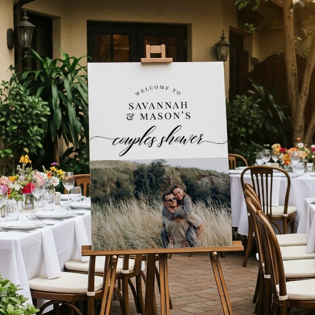 Classic Elegant Couples Shower Photo Sign (Creator Uploaded)