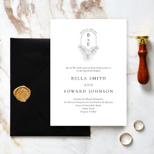 Classic Elegant Crest Wedding Invitation