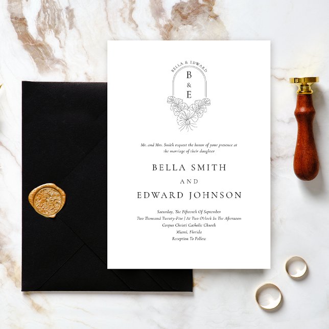 Classic Elegant Crest Wedding Invitation (Creator Uploaded)