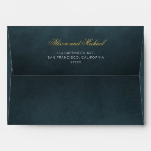 Classic Elegant Custom Gold Script Wedding Invite Envelope