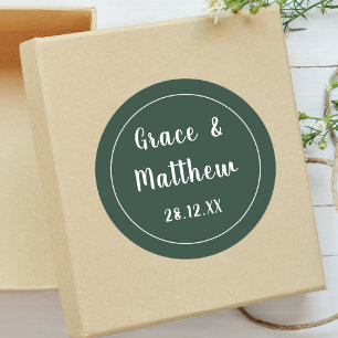 Classic Elegant Emerald Green Wedding Favour Classic Round Sticker