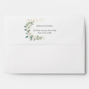 Classic Elegant Eucalyptus Wedding Envelope