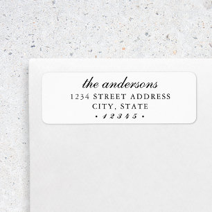 Classic Elegant Family Name Return Address Label