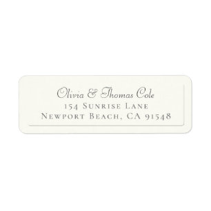 Classic Elegant Faux Embossed Ecru Wedding Return Address Label
