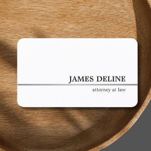 Classic Elegant Faux Silver Line Attorney at law Business Card