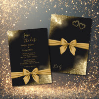 classic elegant filigree black golden wedding