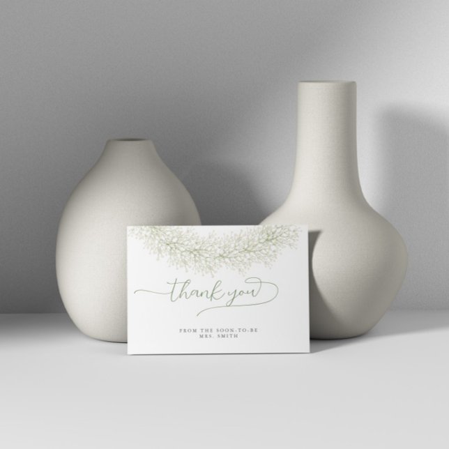 Classic Elegant Floral Bridal Shower Thank You Card (Creator Uploaded)
