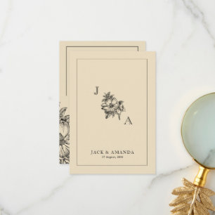 Classic Elegant Floral Logo Wedding RSVP Cards