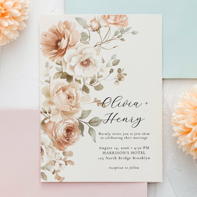 Classic Elegant Floral Wedding Invitation (Creator Uploaded)