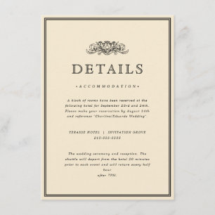Classic Elegant Frame Wedding Details Enclosure Card