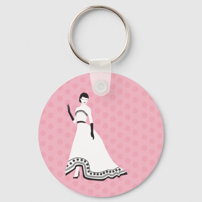 Classic Elegant Girl Key Ring (Front)