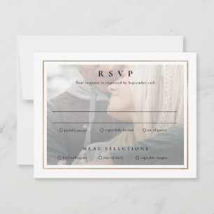 Classic Elegant Gold 2 Photo Wedding RSVP Card